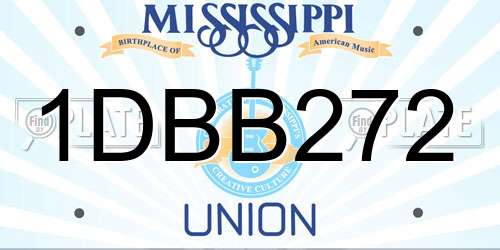 1DBB272 Mississippi License Plate