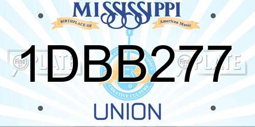 1DBB277 Mississippi License Plate