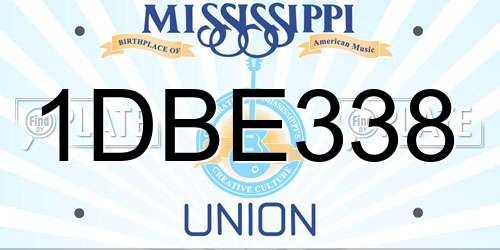 1DBE338 Mississippi License Plate