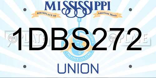 1DBS272 Mississippi License Plate