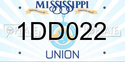 1DD022 Mississippi License Plate