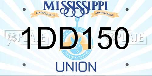 1DD150 Mississippi License Plate