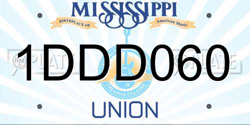 1DDD060 Mississippi License Plate