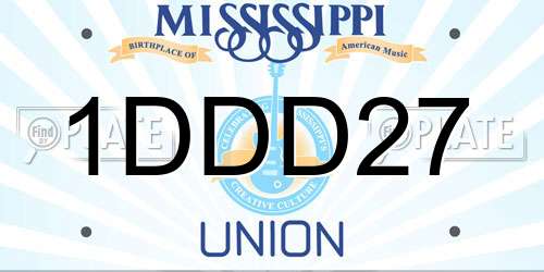 1DDD27 Mississippi License Plate