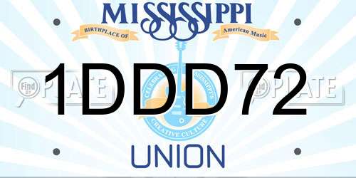 1DDD72 Mississippi License Plate