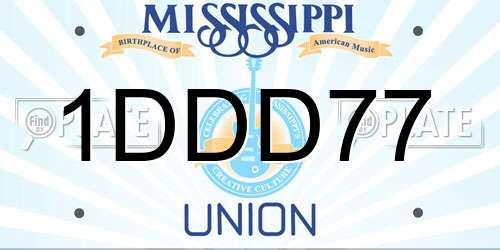 1DDD77 Mississippi License Plate