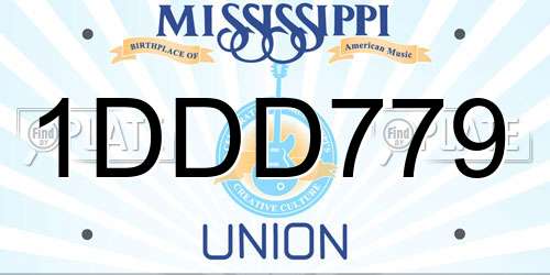 1DDD779 Mississippi License Plate