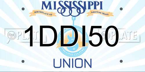 1DDI50 Mississippi License Plate