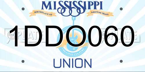1DDO060 Mississippi License Plate