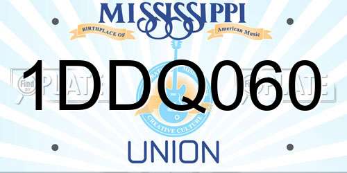 1DDQ060 Mississippi License Plate