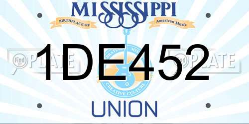 1DE452 Mississippi License Plate