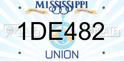 1DE482 Mississippi License Plate