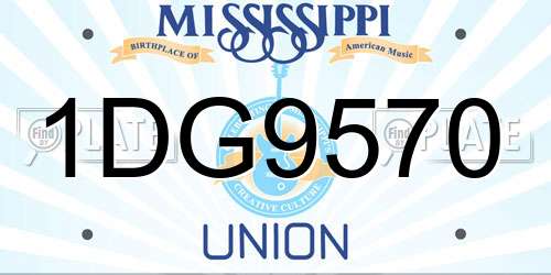 1DG9570 Mississippi License Plate
