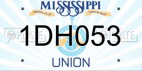 1DH053 Mississippi License Plate
