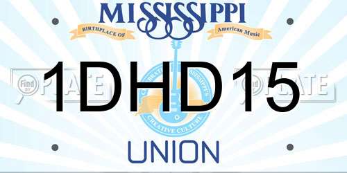 1DHD15 Mississippi License Plate