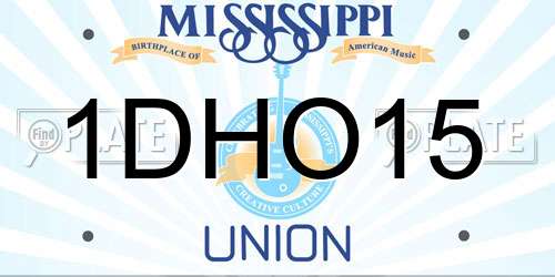 1DHO15 Mississippi License Plate