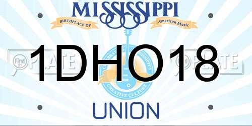 1DHO18 Mississippi License Plate