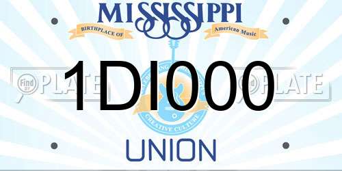 1DI000 Mississippi License Plate