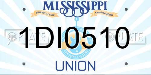 1DI0510 Mississippi License Plate