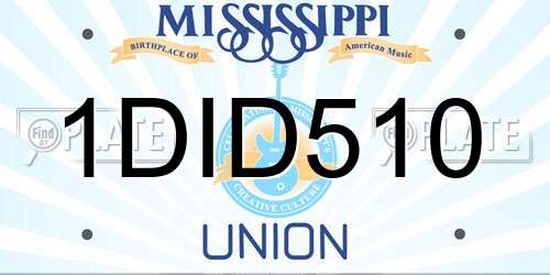1DID510 Mississippi License Plate