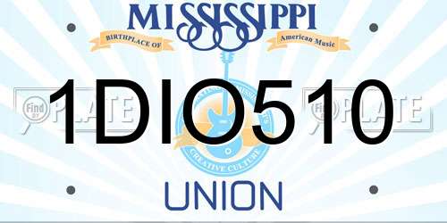 1DIO510 Mississippi License Plate