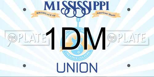 1DM Mississippi License Plate