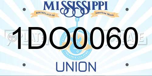 1DO0060 Mississippi License Plate