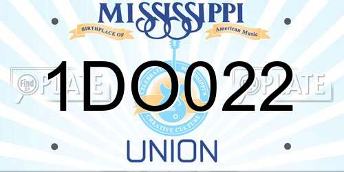 1DO022 Mississippi License Plate