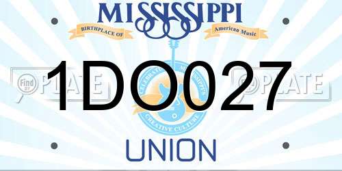 1DO027 Mississippi License Plate