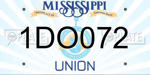 1DO072 Mississippi License Plate