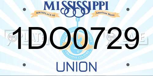 1DO0729 Mississippi License Plate