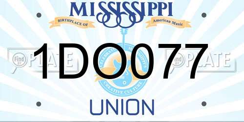 1DO077 Mississippi License Plate
