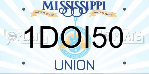 1DOI50 Mississippi License Plate