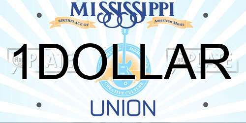 1DOLLAR Mississippi License Plate