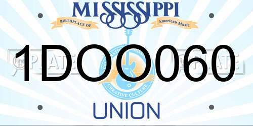 1DOO060 Mississippi License Plate