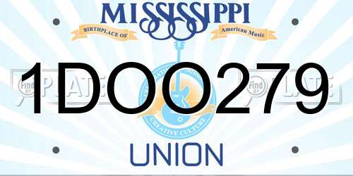 1DOO279 Mississippi License Plate