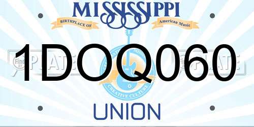 1DOQ060 Mississippi License Plate