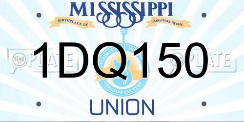 1DQ150 Mississippi License Plate