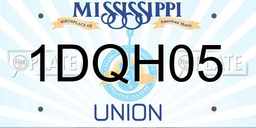 1DQH05 Mississippi License Plate