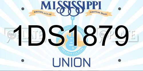 1DS1879 Mississippi License Plate