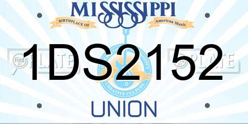 1DS2152 Mississippi License Plate