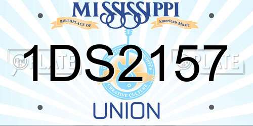 1DS2157 Mississippi License Plate