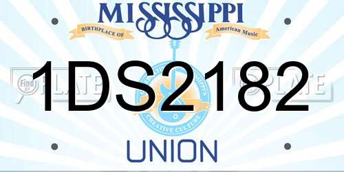 1DS2182 Mississippi License Plate