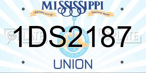 1DS2187 Mississippi License Plate