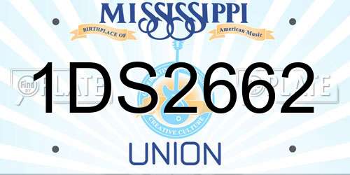 1DS2662 Mississippi License Plate
