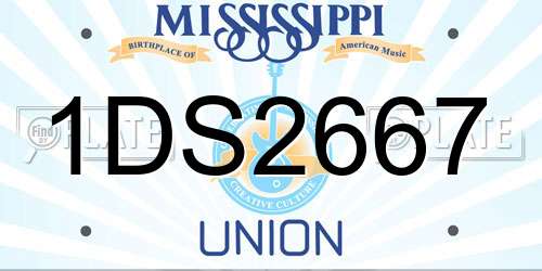 1DS2667 Mississippi License Plate