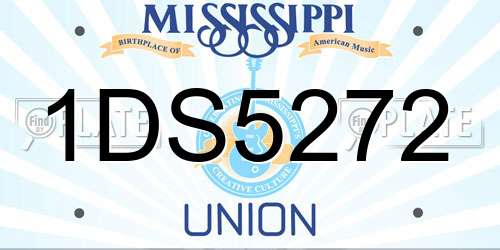 1DS5272 Mississippi License Plate