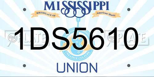 1DS5610 Mississippi License Plate