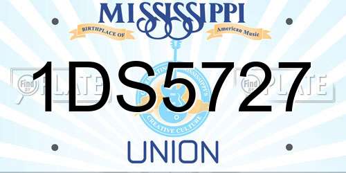 1DS5727 Mississippi License Plate