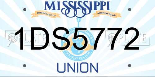 1DS5772 Mississippi License Plate